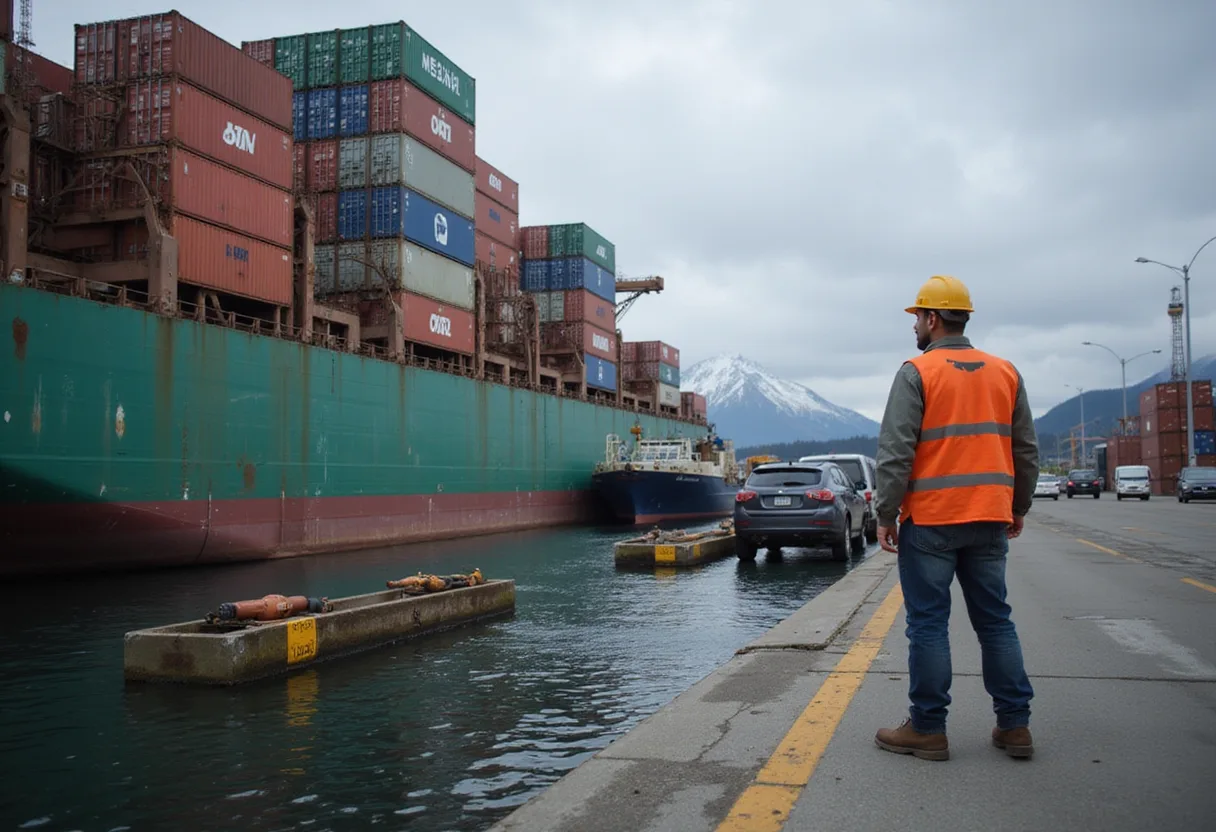 Dockworkers protest at Port of Vancouver over automation, AI
